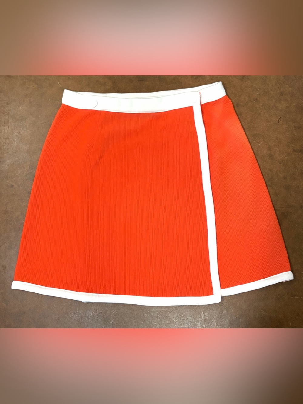 Urban Outfitters 🧡- Orange Mini Skirt with White Trim